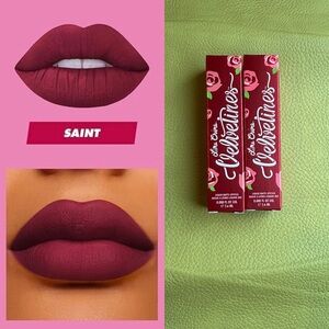 Lime Crime Velvetines Saint Liquid Matte Lipstick Set of Two NEW